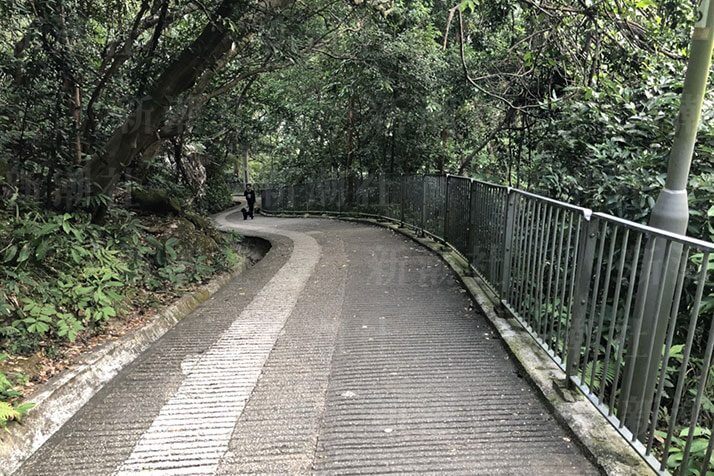 香港一急な坂とその上の公園