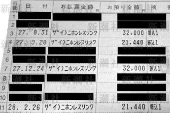 元日本代表のある女子選手の銀行通帳