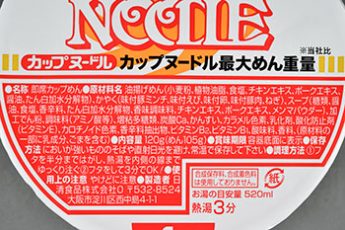 「カップヌードル　キング」成分表