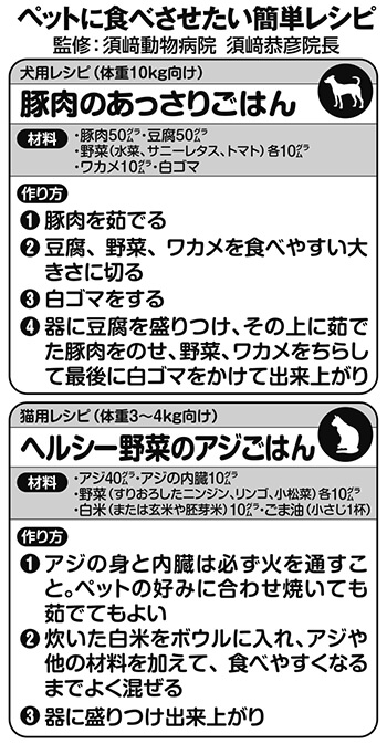 ペットに食べさせたい簡単レシピ