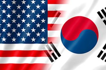 韓国＆米国国旗