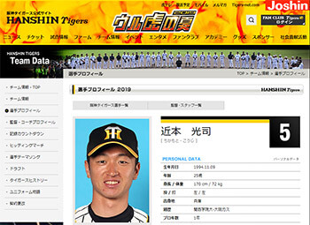 近本光司（阪神タイガース公式サイトより）