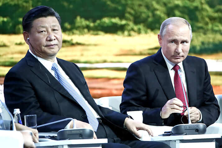 中国の習近平国家主席とロシアのプーチン大統領