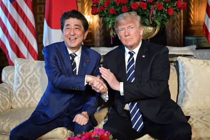 トランプ、安倍晋三
