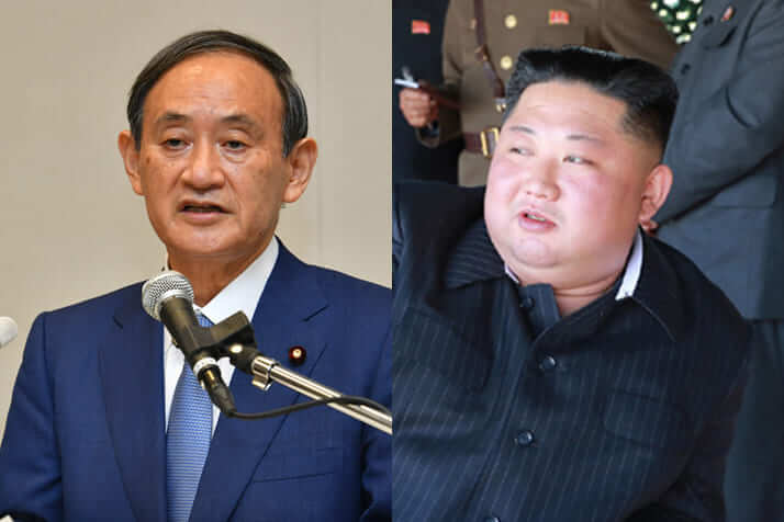 菅義偉、金正恩(朝鮮労働党HPより)