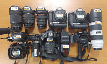 韓国取材クルーのカメラ