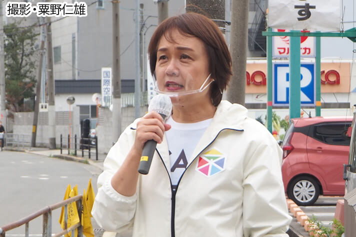 都構想反対を訴える北野妙子さん　