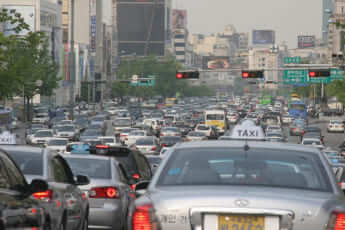 ソウルの渋滞の光景