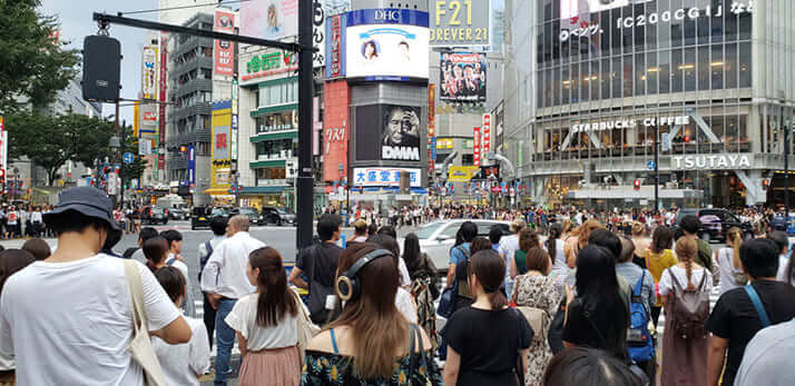 かつての渋谷スクランブル交差点