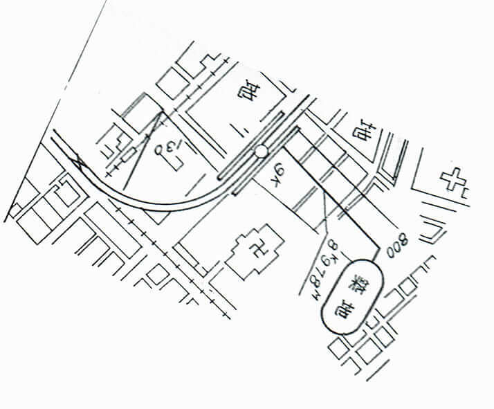 日比谷線の平面図（一部）