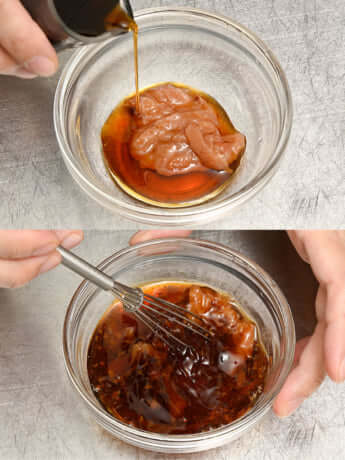 豚しゃぶと豆苗の梅ポン酢和え　レシピ2