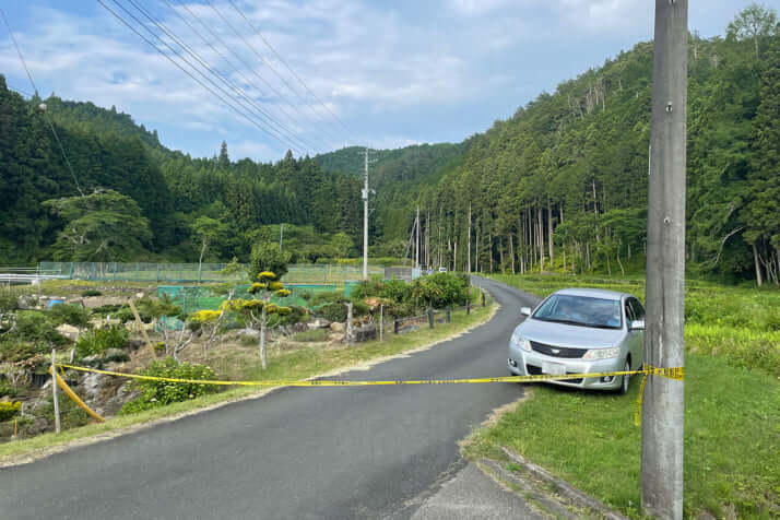 茨城県常陸太田市の現場につながる道