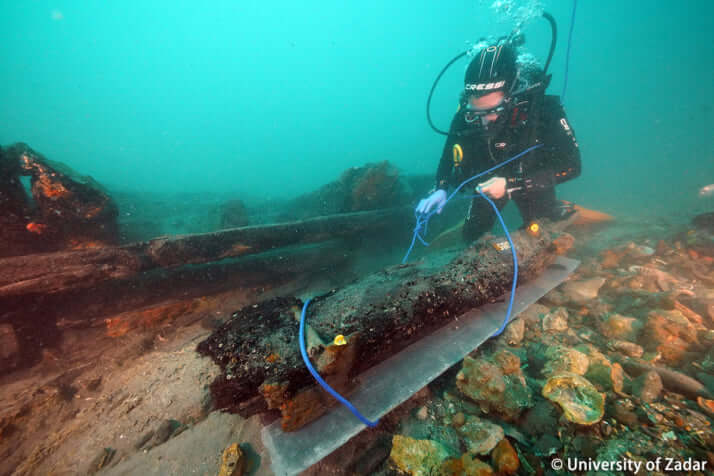 「水中考古学」クロアチアの発掘現場