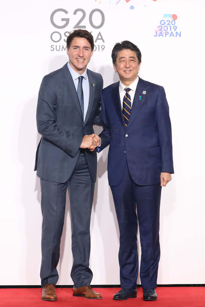 【写真特集】安倍晋三、ジャスティン・トルドー