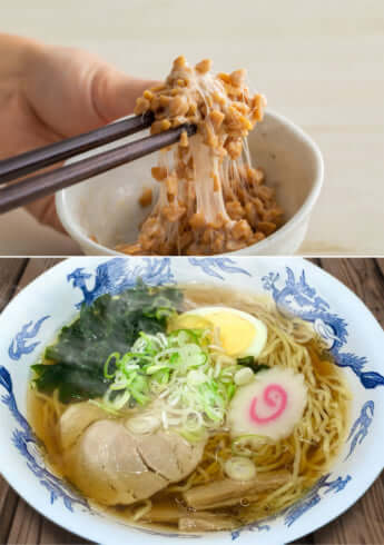 納豆、ラーメン