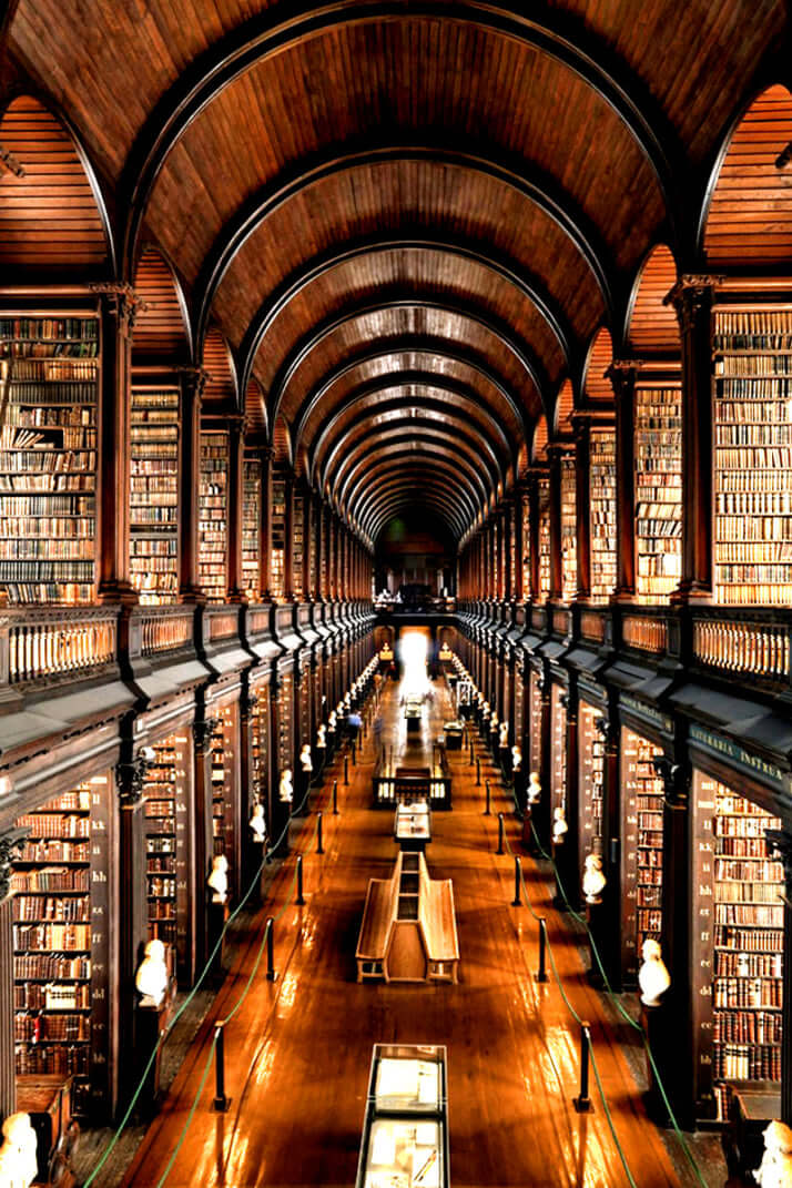 アイルランドのTrinity College Library(トリニティカレッジ図書館) (写真出典: