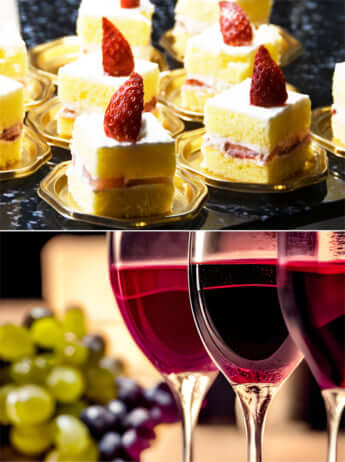 ケーキ、お酒イメージ