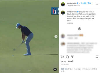 PGAツアーのサム・バーンズ（Instagramより）