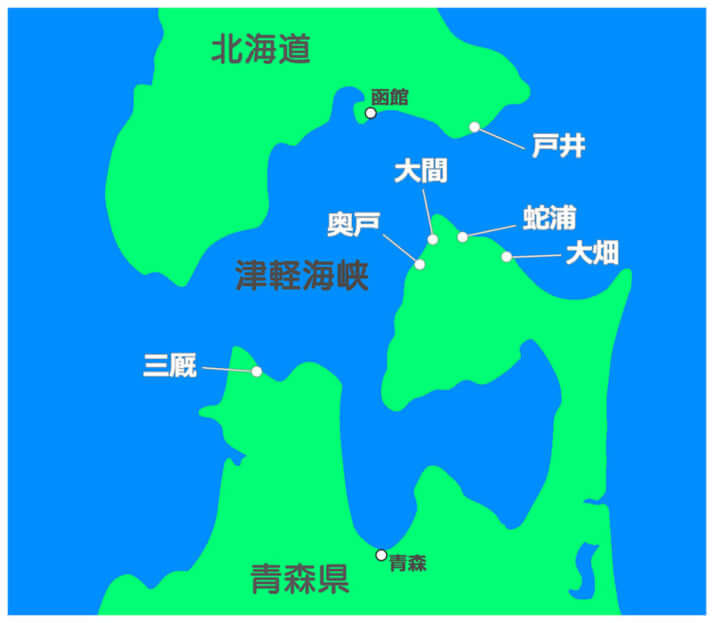 青森、北海道漁港地図