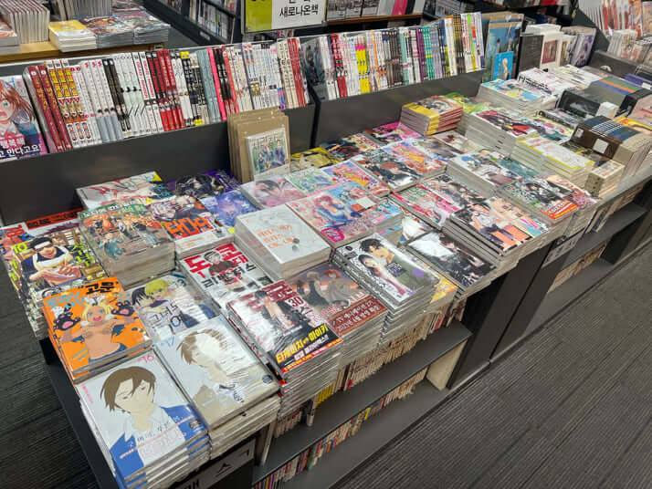 書店には「スラムダンク」だけでなく日本の人気漫画が陳列されていた