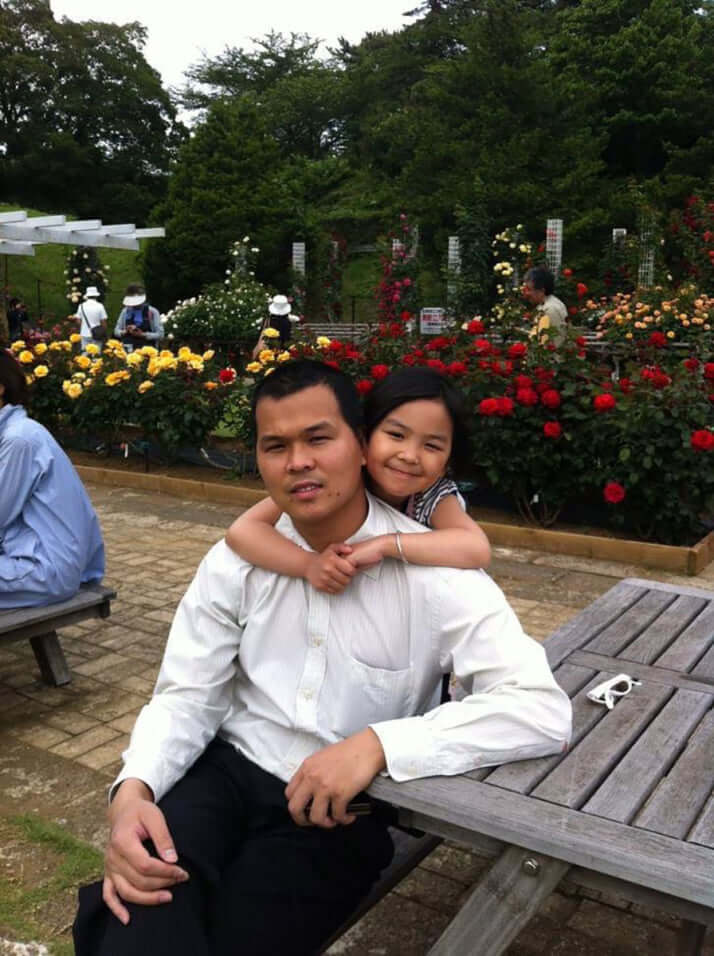 当時5歳のリンちゃんと川崎市内の公園で