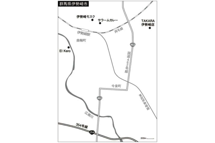 群馬県伊勢崎市の地図