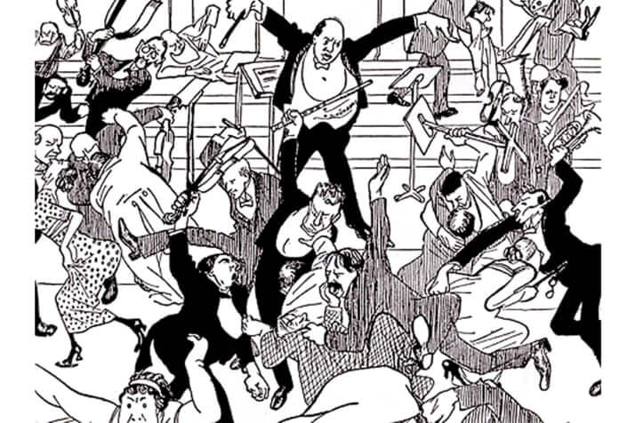 シェーンベルクを描いた風刺画