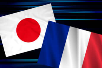 国旗（日本、フランス）