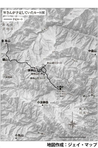 Wさんが予定していたルート図