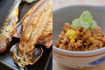焼き魚と納豆