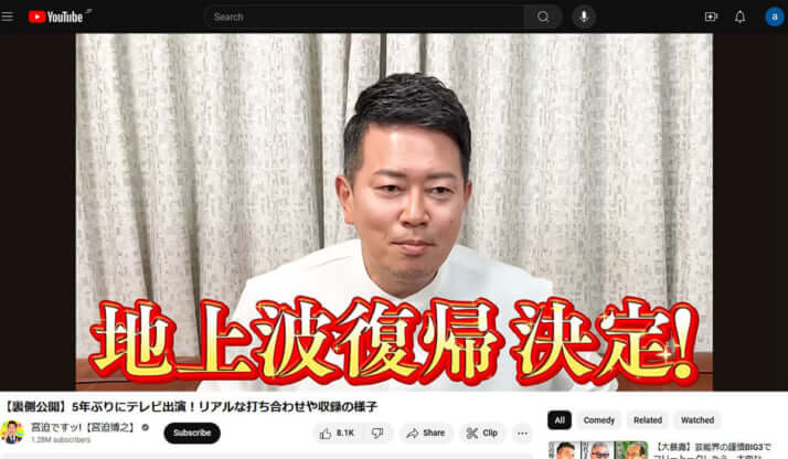宮迫博之YouTube