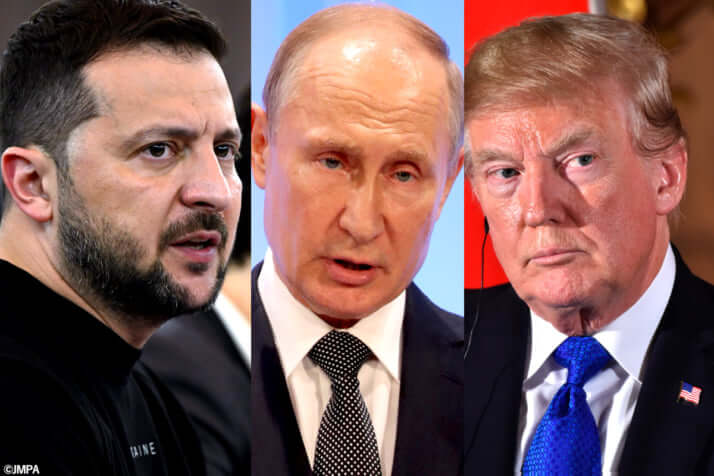 ゼレンスキー大統領、トランプ大統領、プーチン大統領