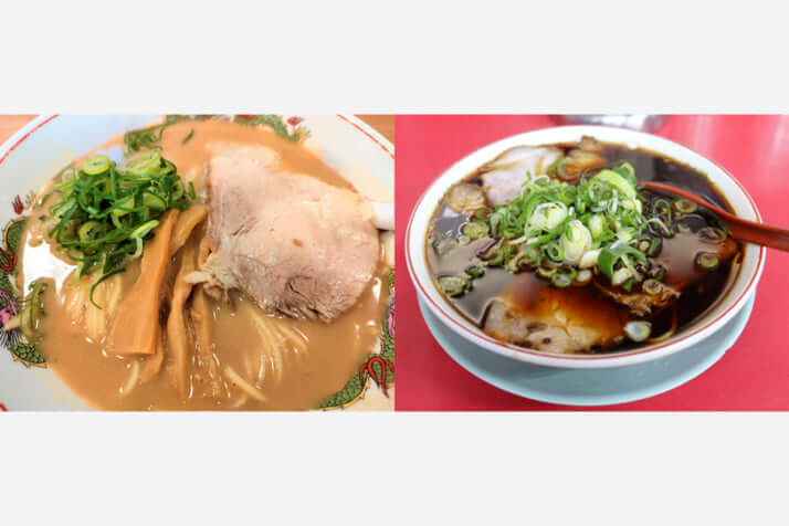 「天下一品」、「新福菜館本店」のラーメン