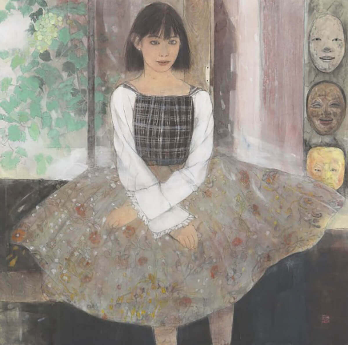 絵画 「シロツメクサ」作者 H.K 詳細不明 1285527_1.jpg