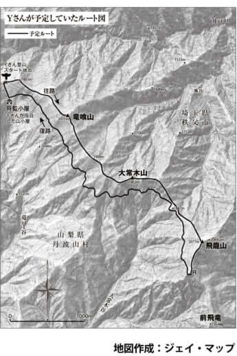 Yさんが予定していたルート図