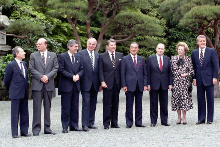 1986年5月開催のG7（主要国首脳会議）メンバー