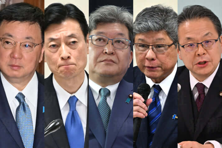 松野博一、西村康稔、萩生田光一、高木毅、世耕弘成