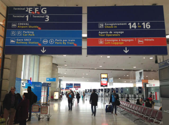 フランスのシャルル・ド・ゴール空港