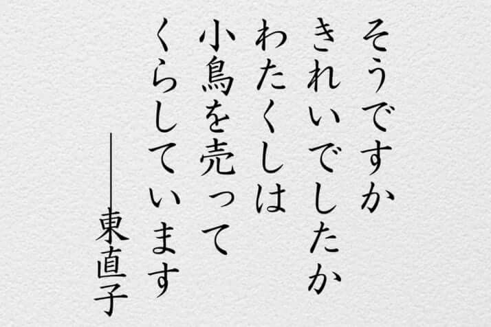 そうですかきれいでしたかわたくしは小鳥を売ってくらしています――東直子