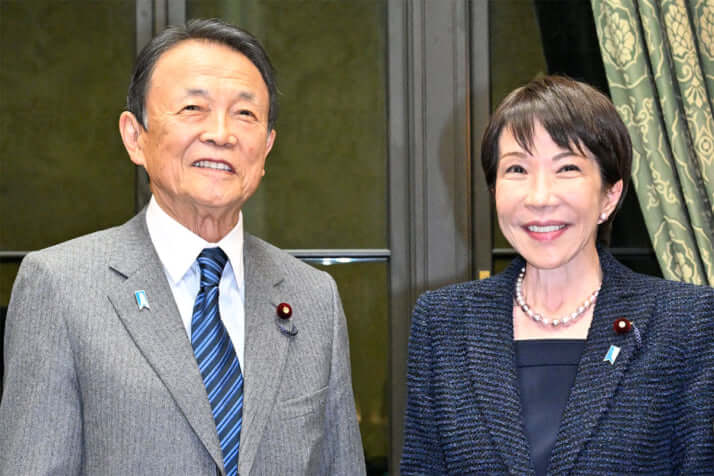 高市早苗、麻生太郎