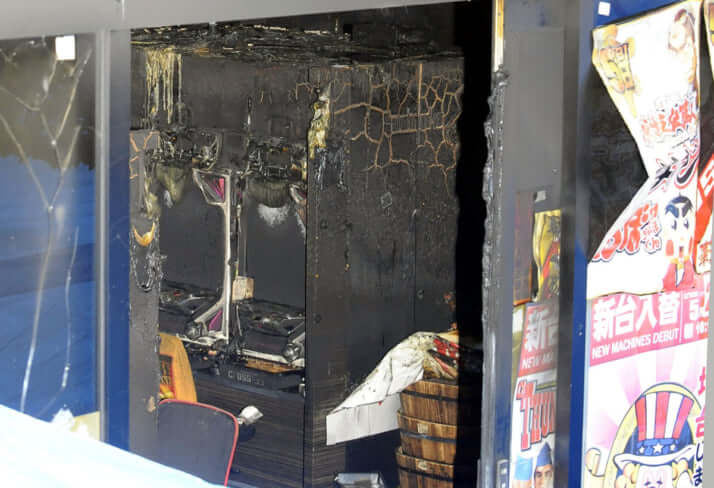 大阪パチンコ店放火事件現場
