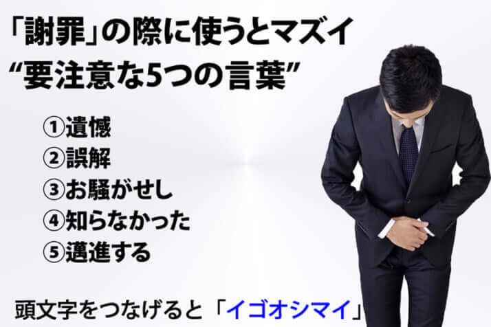 「謝罪」に際に使うとマズイ要注意な5つの言葉